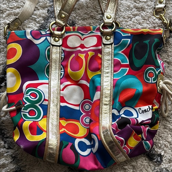 Coach Multicolor Poppy Collection Signature C Pattern Purse - Picture 12 of 15